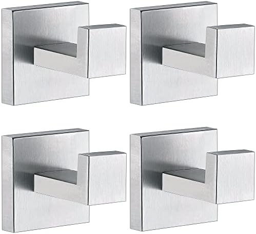 Stainless Steel Towels for Bathroom Hangers 4-Pack Durable 1810 Chrome Rust-Resistant Door-Mount