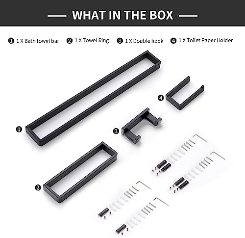 YACVCL 4-Piece Matte Black Bathroom Hardware Set 1
