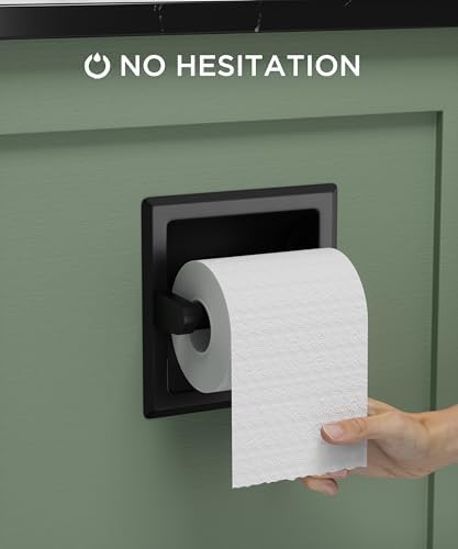 FORIOUS Recessed Toilet Paper Holder Space-Saving Stainless Steel Wall Mount