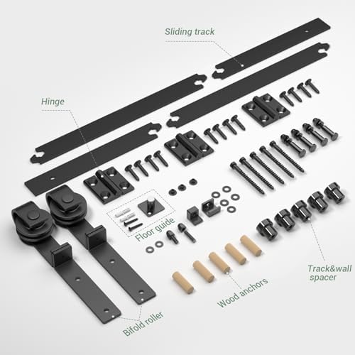 TOIMIOTOIM 40 Bi-Folding Sliding Barn Door Kit - Smooth Durable