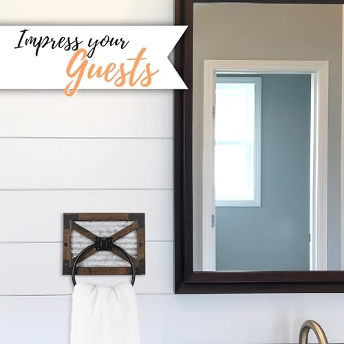 Rustic Farmhouse Towel Ring for Bathroom