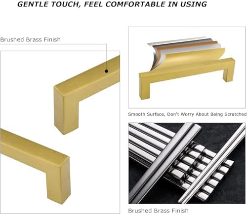 GoldenWarm 10-Piece 5-Inch Brushed Gold Cabinet Pulls
