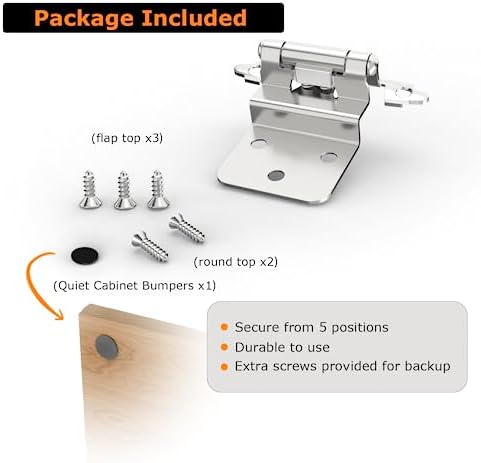 Durable 38-Inch Self-Closing Flush-Face cabinets door hinges Perfect for Home and Kitchen