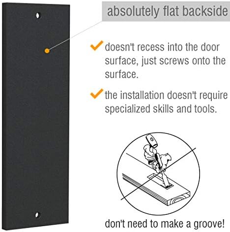 6 Rustic Door Pulls Set - Matte Black 2 Pack