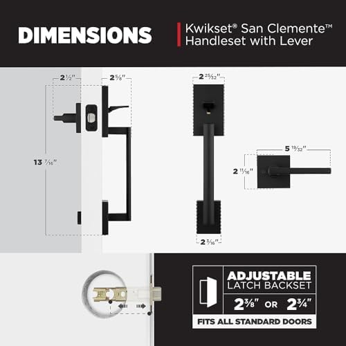 Kwikset San Clemente Front Door Handle Set with Microban Protection