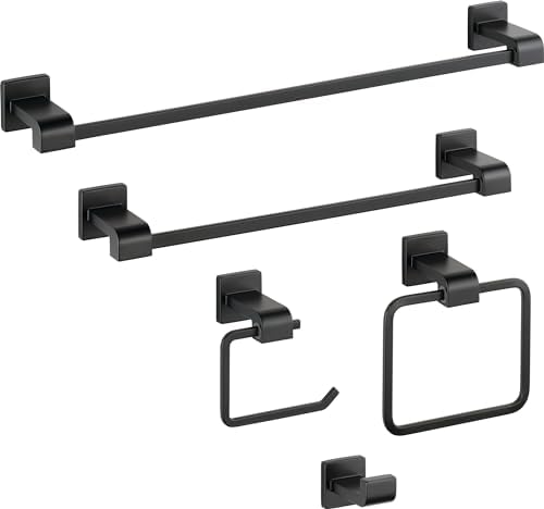 Delta Faucet Towel Ring Matte Black Durable Dimensions