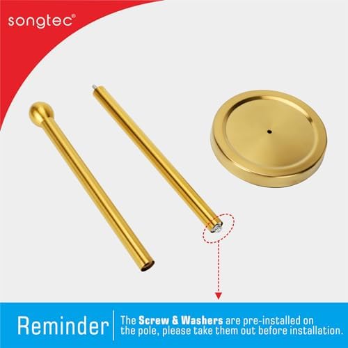Songtec Gold Toilet Paper Holder Stand with Reserve