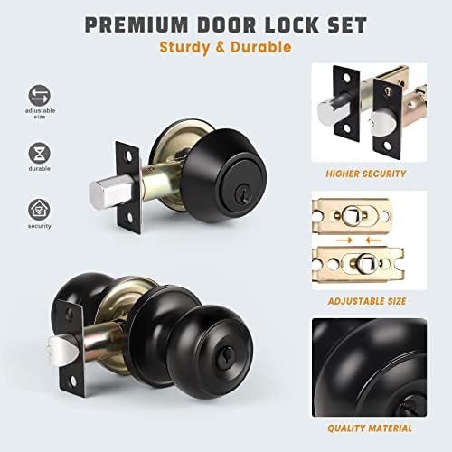 3-Piece Door Knob and Deadbolt Set with Keyed Entry