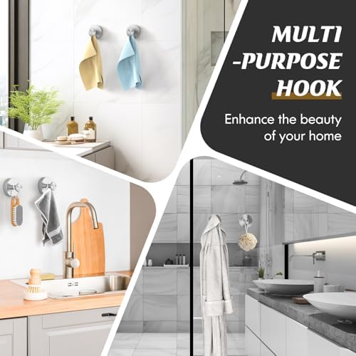 Premium Suction Cup shower hook for bathroom storage - Durable stainless steel anti-slip design