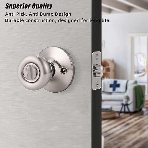 JIOTAR Deadbolt Strike Plate 1 x 2-14 Round Corner Strike Plate in Satin Nickel 2-Pack with 4 Screws