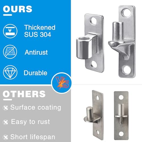 auxificantlyW Concealed Hinge Set Heavy Duty 304 stainless steel Perfect for Farm Gates and Outdoors