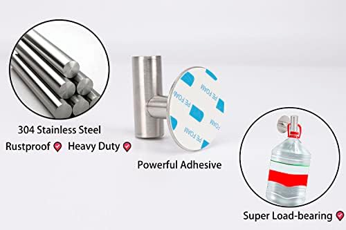 Quick Installation Strong Durable Bath Towel Hook 304 Stainless Steel Self-Adhesive No Drilling 3 Pack