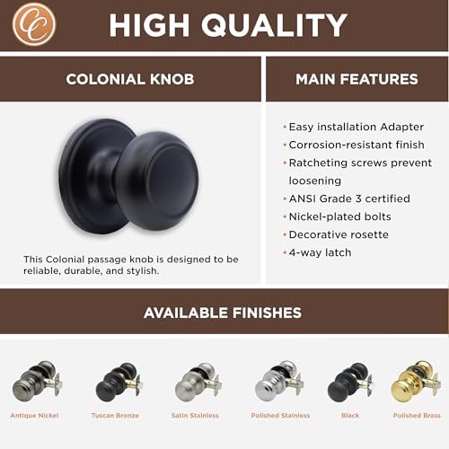 Elegant Black Door Knobs Set