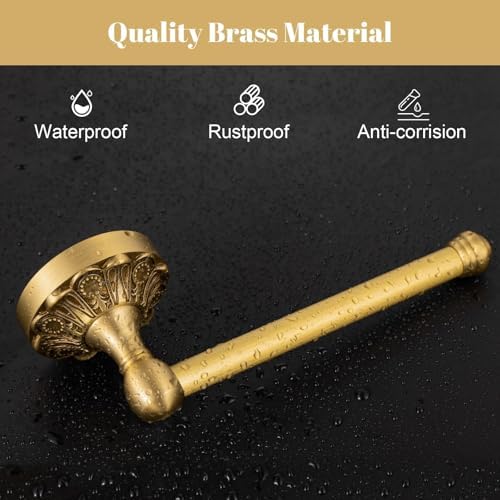 Luxury Antiqued Brass Petal-Relief Toilet Paper Holder