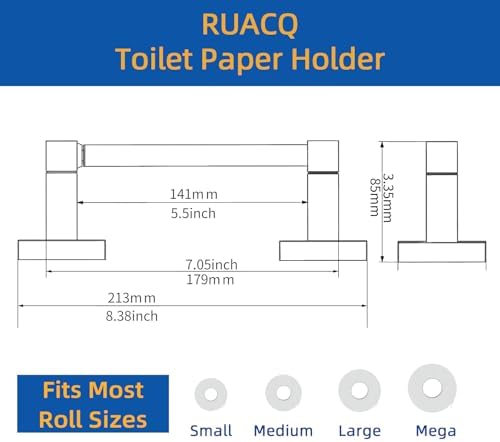 Double-Ended Pivoting Toilet Paper Holder Matte Black
