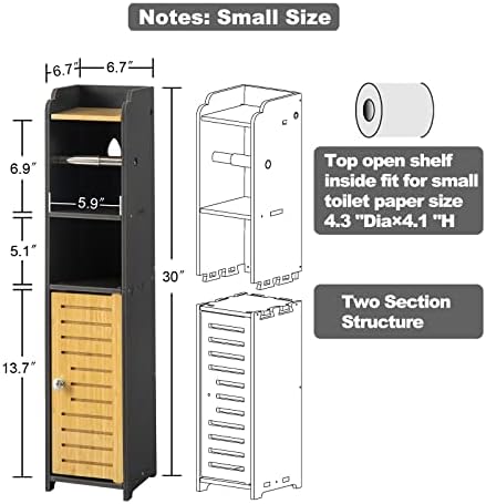 AOJEZOR Small Bathroom TP Holder Stand Black