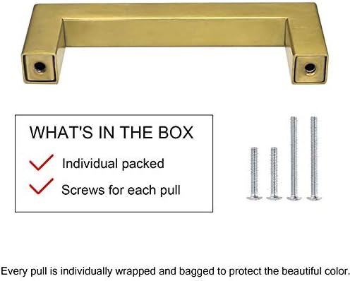 GoldenWarm 10-Piece 5-Inch Brushed Gold Cabinet Pulls