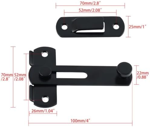 Heavy Duty Barn Door Lock with Matte Black Finish