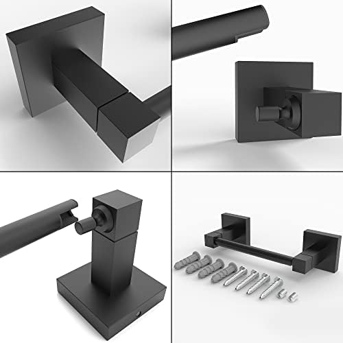 Double-Ended Pivoting Toilet Paper Holder Matte Black