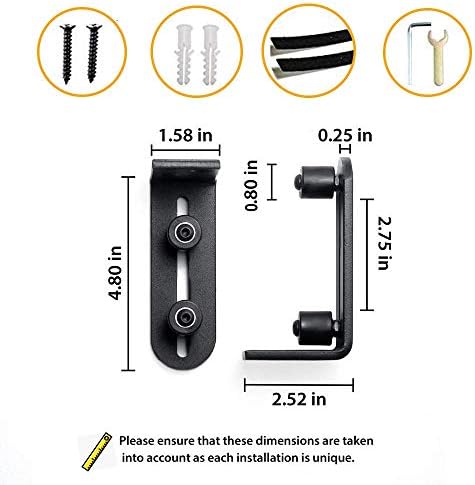 2-Piece Barn Door Guide with Dual Ball bearings Smooth Quiet and Durable by SMARTSMITH