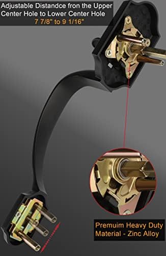 GoldenWarm Front Door Handle Set Black