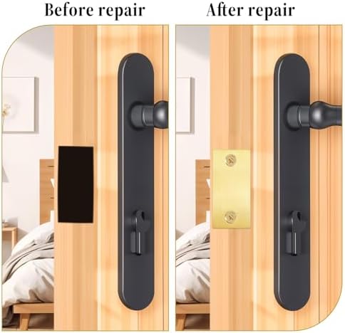 Sturdy Door Filler Plate Set with Stainless Steel and 3D Wood Dowels Easy to Install for Doors Locks and Handles