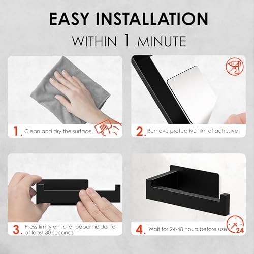 Premium SUS304 Toilet Holder Self-Adhesive Rustproof for Home RV