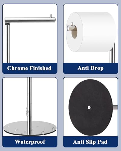 Housen Solutions - Chrome Toilet Paper Holder Stand