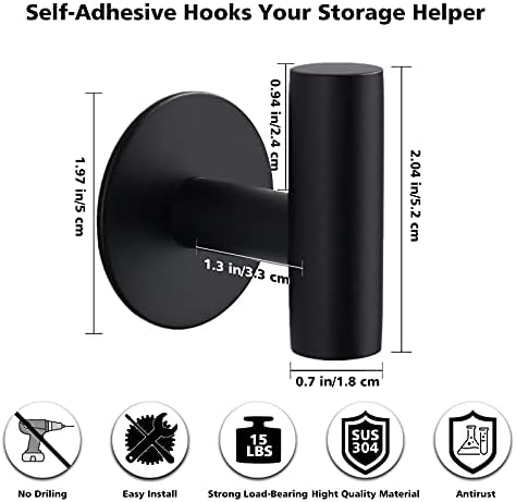 Adhesive Wall Hooks Stainless Steel Waterproof