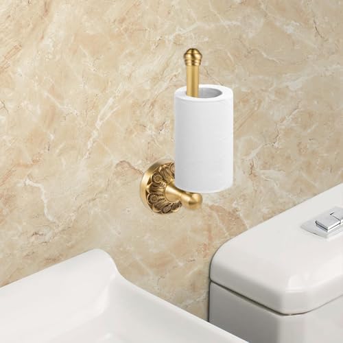 Luxury Antiqued Brass Petal-Relief Toilet Paper Holder