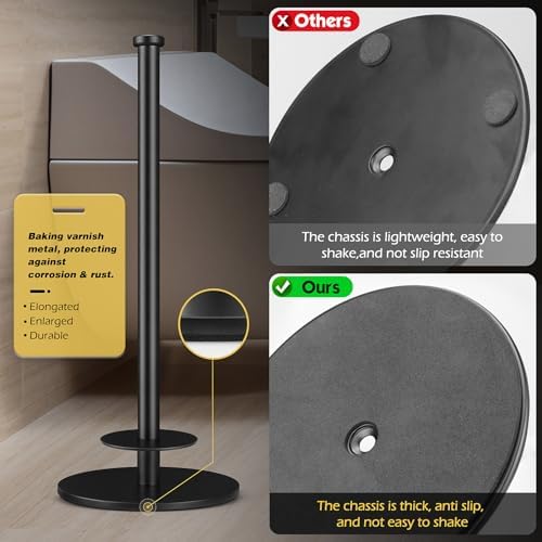 Carry Clean -Weighted Toilet Paper HolderSturdy 4 Roll Storage Stand Water Resistant for Home Bathroom