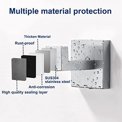 Stainless Steel Towels for Bathroom Hangers 4-Pack Durable 1810 Chrome Rust-Resistant Door-Mount