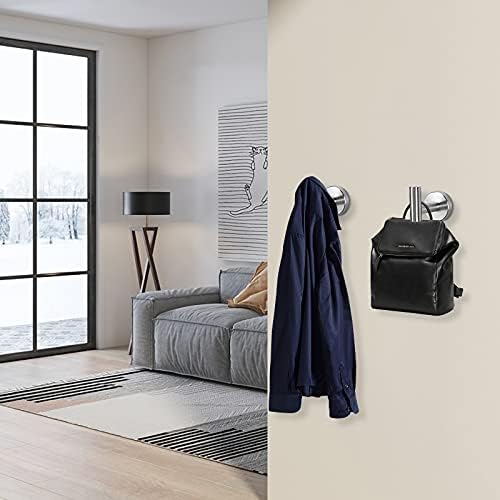 Stainless Steel Towel Hook 4-Pack - Brushed Nickel - Heavy Duty - Modern Style