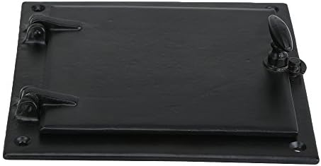 A29 Rectangular Bar Door Grill with Viewing Door Cast Iron Black Powder Coat