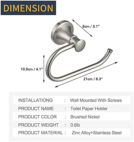 Stainless Steel Toilet Paper Holder Brushed Nickel Rust-Free