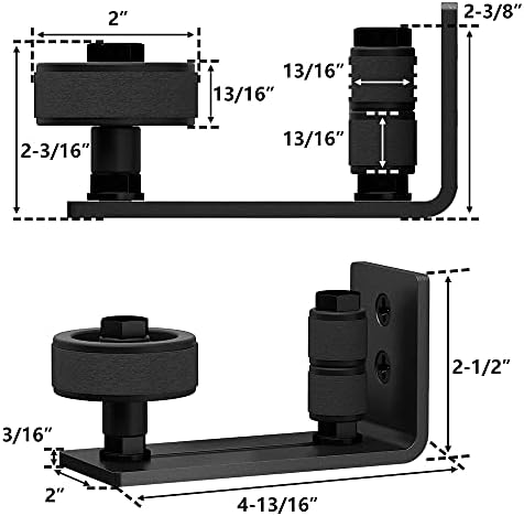 SKYSEN 2PK Barn Door Floor Guide Wall Mount Stay Roller