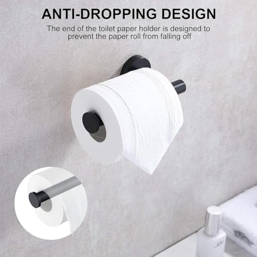 SetSail 304 Stainless Steel Wall-Mounted Toilet Paper Holder - Matte Black