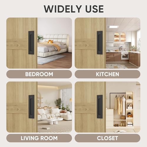 JUBEST 8-35 Finger Flush Pull Door Handle for slid doors Matte Black