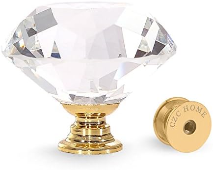 10-Piece Diamond Crystal Glass Pull Handle Cabinet Knobs Aluminum Chrome Plated Waterproof Durable