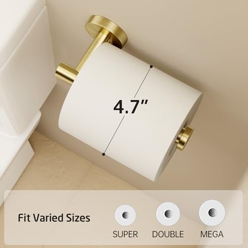 Sturdy Stainless Steel Toilet Paper Holder with Brushed Gold Finish