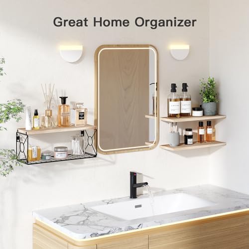 Floating Shelving Units - Bathroom Storage Solution Wall-Mounted Organization for Home