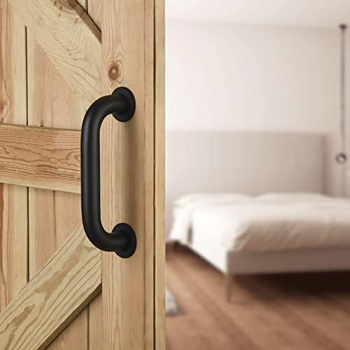 Rustic Black C-Shape Sliding Barn Door Handle Pull Set