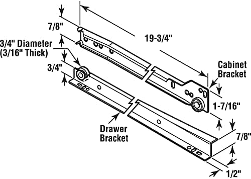 19-34 In Steel Drawer Slide Kit