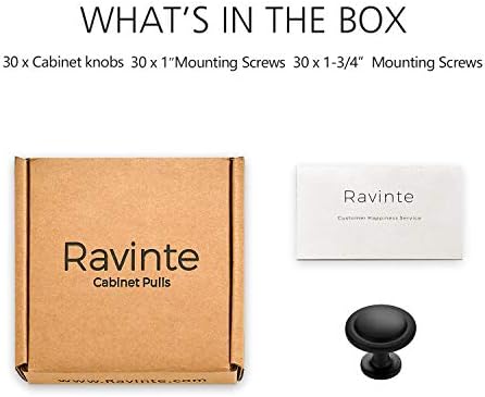 Ravinte Matte Black Kitchen Knobs 30-Pack