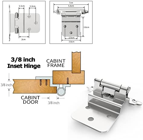Durable 38-Inch Self-Closing Flush-Face cabinets door hinges Perfect for Home and Kitchen
