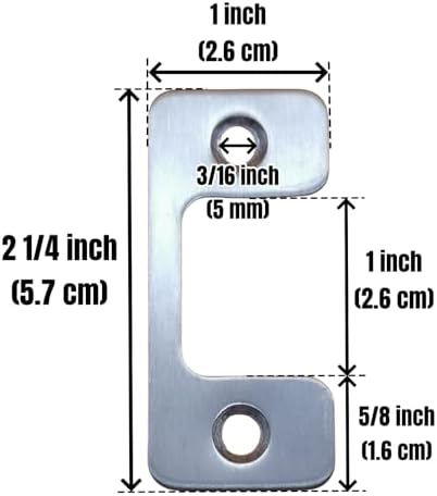 Adjustable Door Strike Plate for Home Rental Security 4PCS Set with Screws