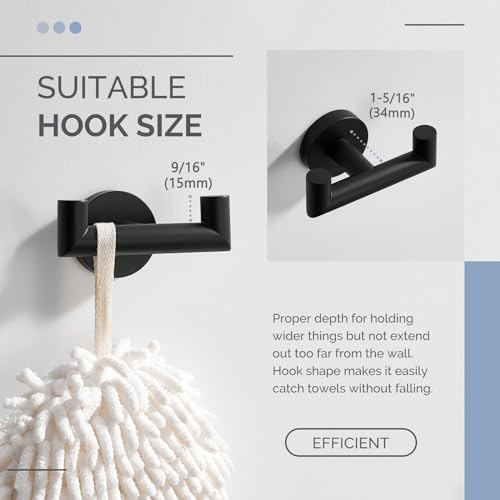 Angle Simple Double Towel Hook Stainless Steel Bathroom Towel Holder