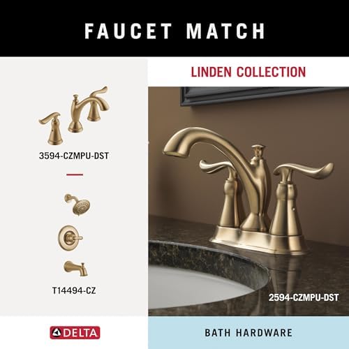 Delta Faucet 79444-CZ Linden Towel Ring Champagne Bronze Space-Saving Durable and Stylish for Contemporary Bathrooms