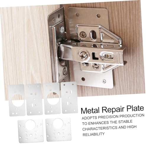 3-Piece Stainless Steel Cabinet Door Hinge Repair Plates with Screws