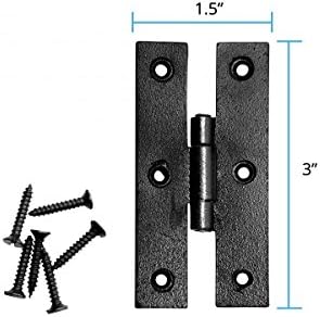 10-Piece Black Wrought Iron Hinged Cabinet Door Hinges